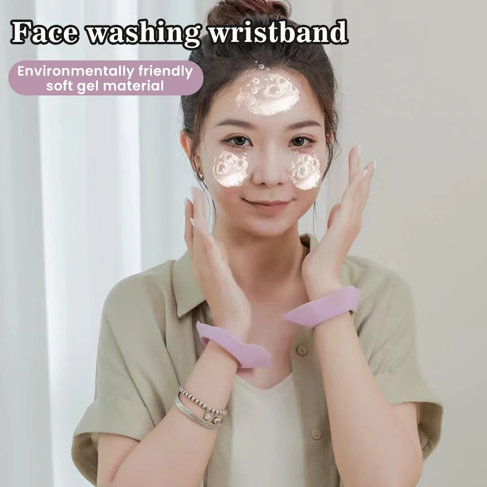 Silicone Makeup Remover Waterproof Wrist Strap Moisture-Proof Cuffs, Children'S And Adults' Face Wash Splash Proof Wristband