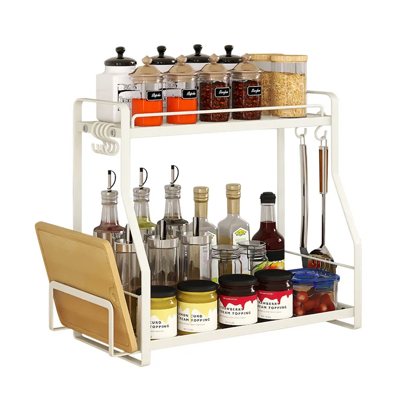 Household multi-functional seasoning rack, kitchen knife, cup, dish, cutting board, desktop