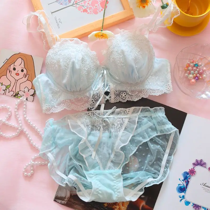 Fairy lingerie Japanese lace up small chest gathers sweet and cute loli girl bra