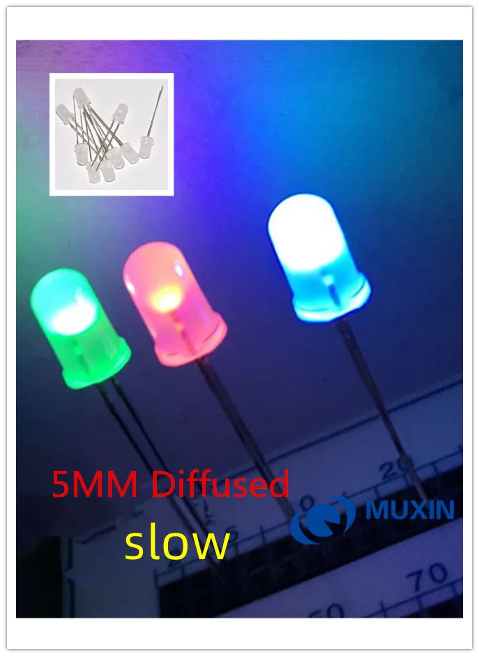 100 pièces F3 F5 3MM 5MM RGB 7 couleurs flash rapide/flash lent LED diode électroluminescente (LED) flash lent diffuse1