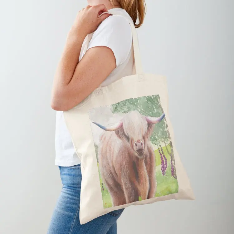 

Highland cow in a field Tote Bag tote bag canvas Gift bags Women's shopping bag for beach