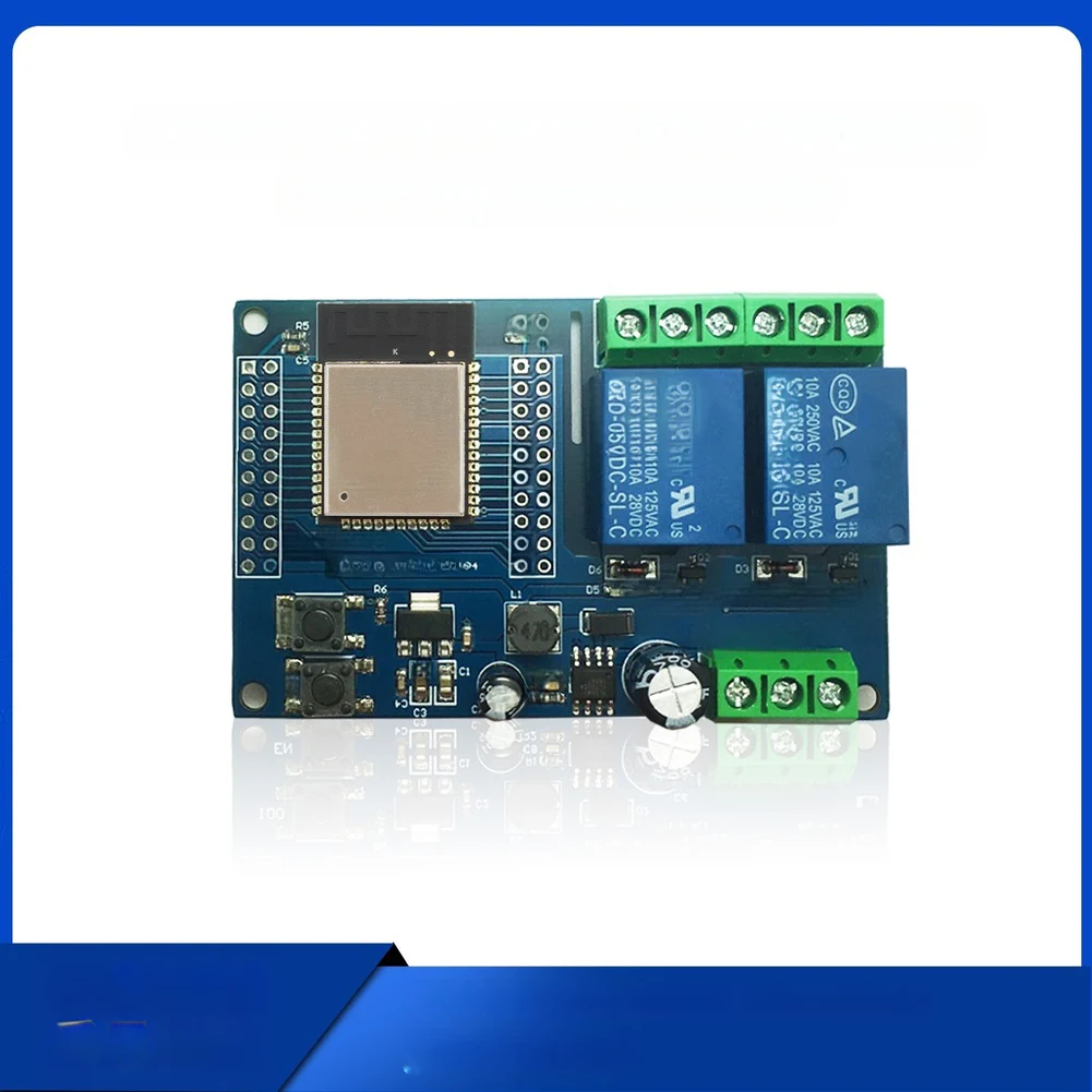 Motor Controller WROOM-32E Board 74.3mm X 48.1mm Dual WiFi Relay All I O Ports Accessible BLE Connectivity Support