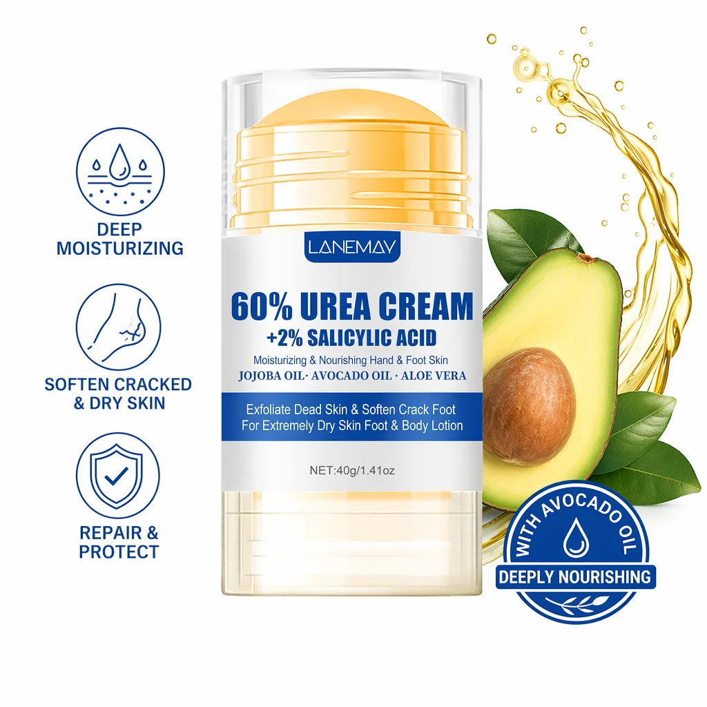 40g Ultra-Hydrating 60% Urea Foot Cream Aloe Vera for Softening Dry Cracked Feet - Gentle Exfoliation Daily Foot Care Solution