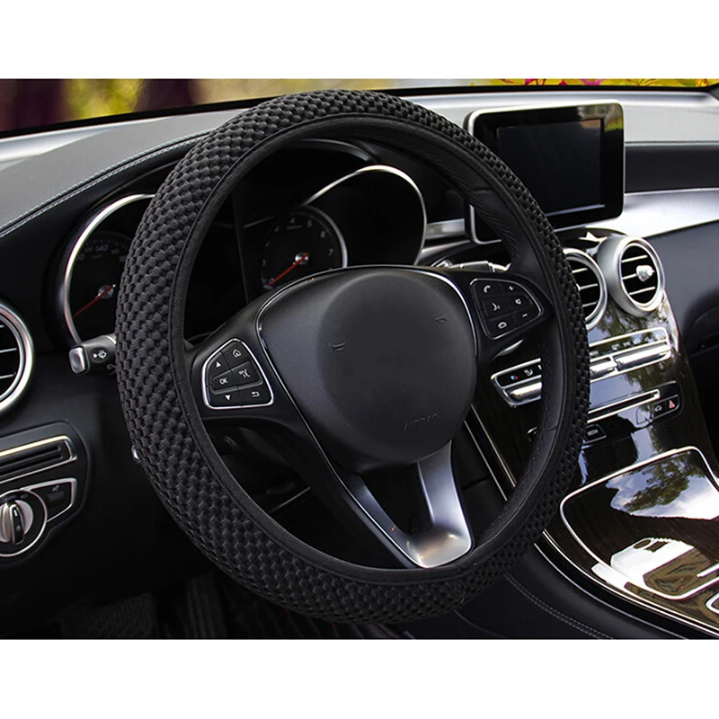 1Pcs Car Steering Wheel Cover Breathability Skidproof Auto Covers Decor Fabric Durable Car Styling 6 Colors