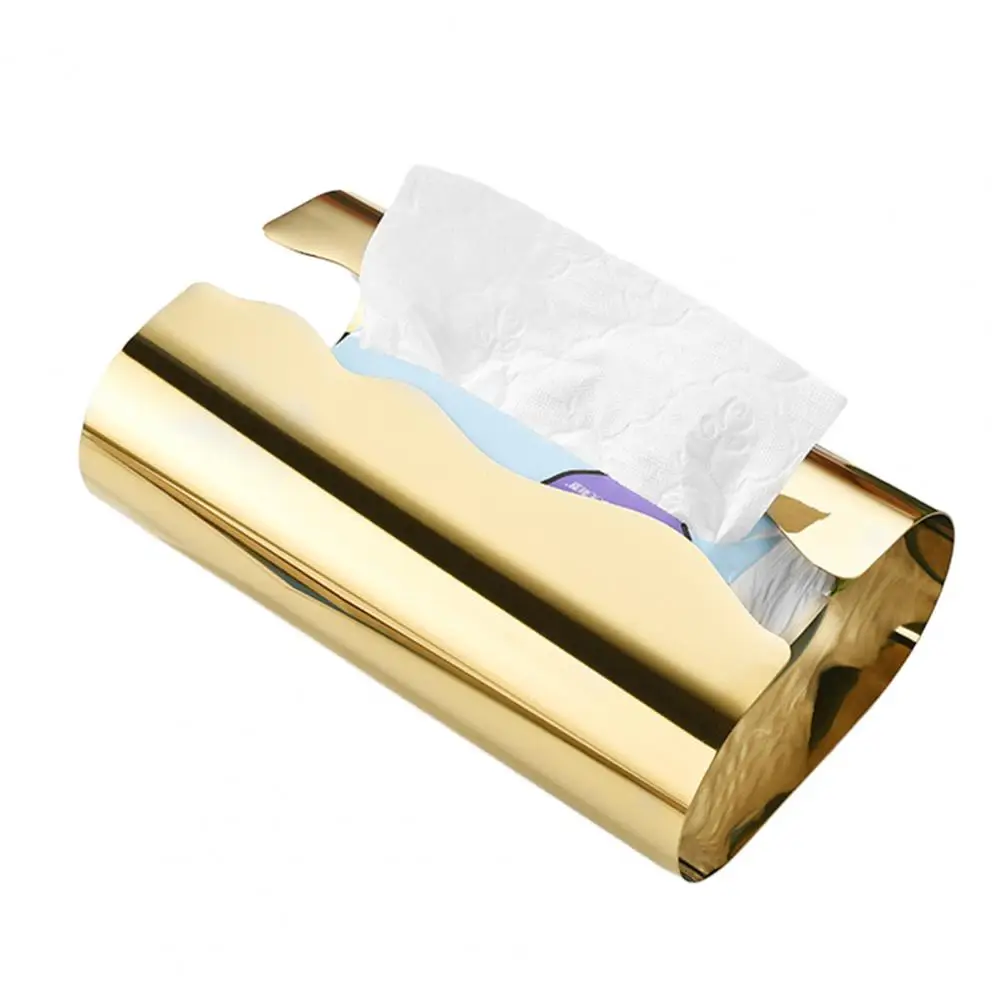 

Stainless Steel Tissue Box Grooves Design, Luxury Smooth Paper Extraction Waterproof Tissue Holder for Kitchen Bathroom