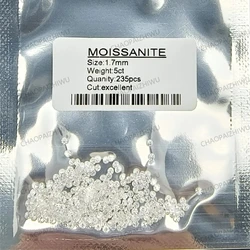 Moissanite Stone Small Size 0.8mm~2.9mm 1.0ct / Pack D Color Round Cut Gemstone for DIY Jewelry Making