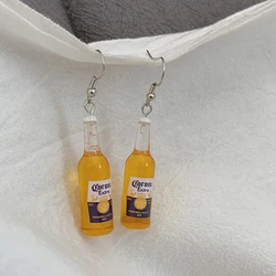 1 Pair Beer Bottle Cup Resin Earrings Women Fashion Drink Jewelry Birthday Gifts Fun Girl Wine Bottle Earrings 4 Style Options