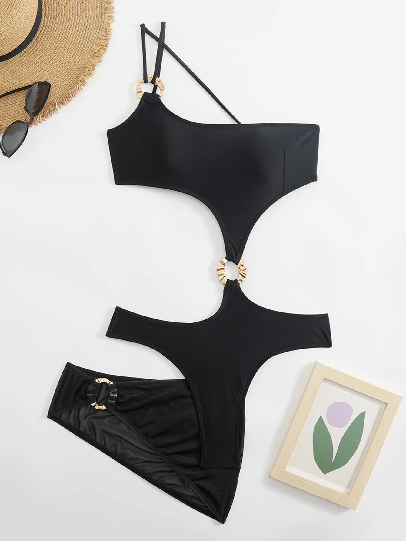 2025 Sexy Halter asimétrico un hombro traje de baño de una pieza mujeres traje de baño femenino bañista traje de baño nadar señora Monokini