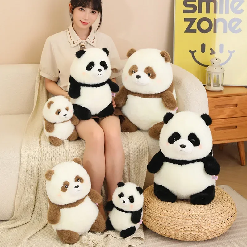 Ou visón burbuja panda de peluche de juguete panda marrón muñeca chengdu panda gigante museo muñeca conmemorativa regalo Navidad juguetes para bebés animal