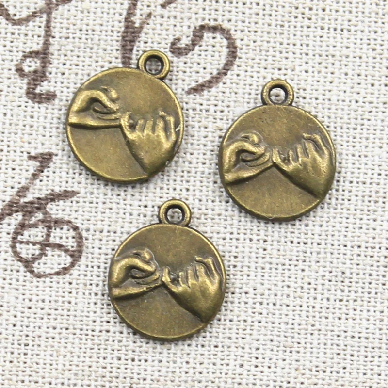 12pcs Charms Friendship Hand Agreement 18x15mm Antique Making Pendant fit,Vintage Tibetan Silver color,DIY Handmade Jewelry