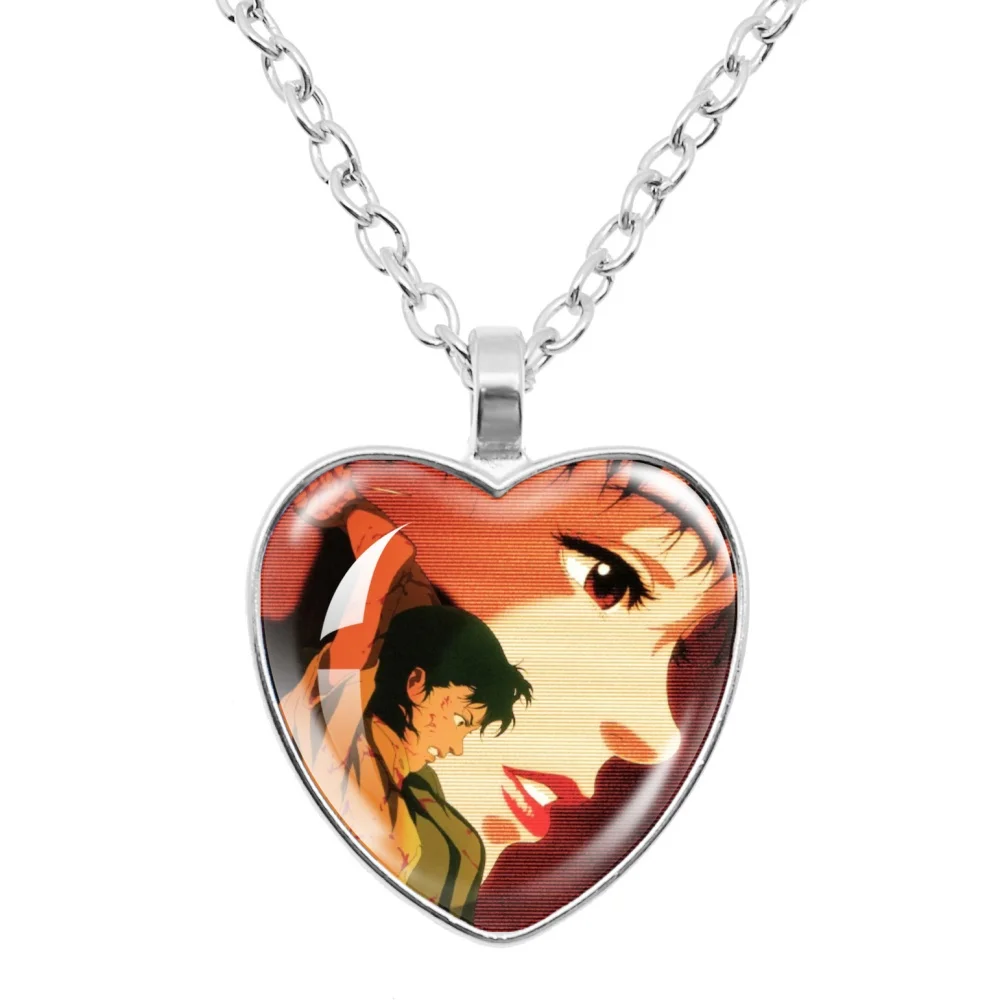 الكمال الأزرق أنيمي فيلم الكرتون الزجاج شكل قلب قلادة قلادة كاس شكل قلب قلادة قلادة سحر المجوهرات جمع هدية #2