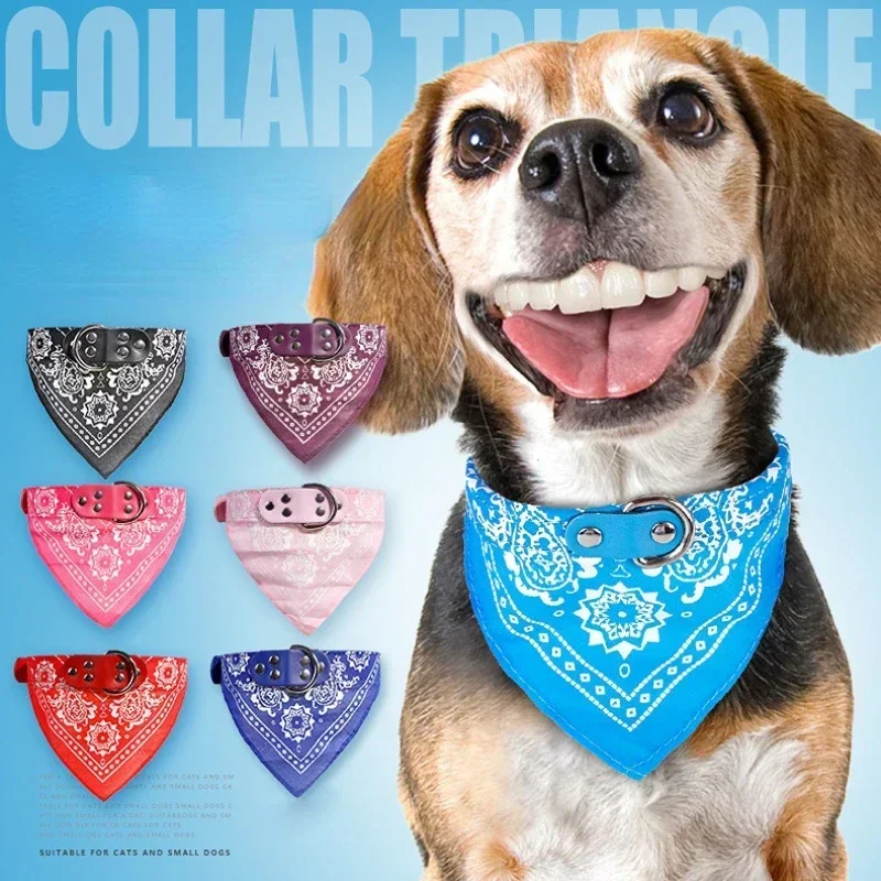 

Adjustable Hip-Hop Style Dog Cat Bandana Scarf Collar Pet Neckerchief Waterproof Saliva Towel Cotton Triangle Towel Dog Decor