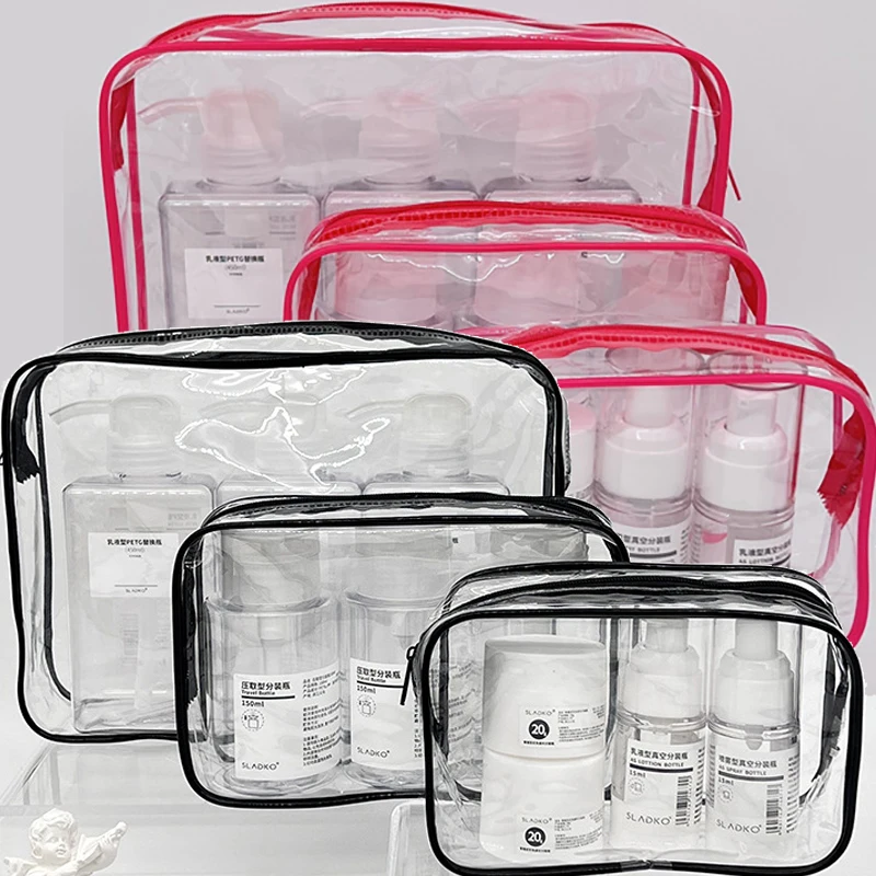 3Sizes Transparent Bag Organizer PVC Zipper Clear Makeup Cosmetic Bag Case Toiletries Storage Bath Toiletry Wash Bags Organizer