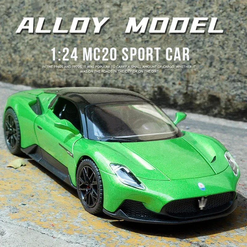 1:24 simulación Maserati MC20 SPORT coches de aleación de juguete vehículos fundidos modelo de Metal decoración de coche para niños regalo de Navidad juguete para niños