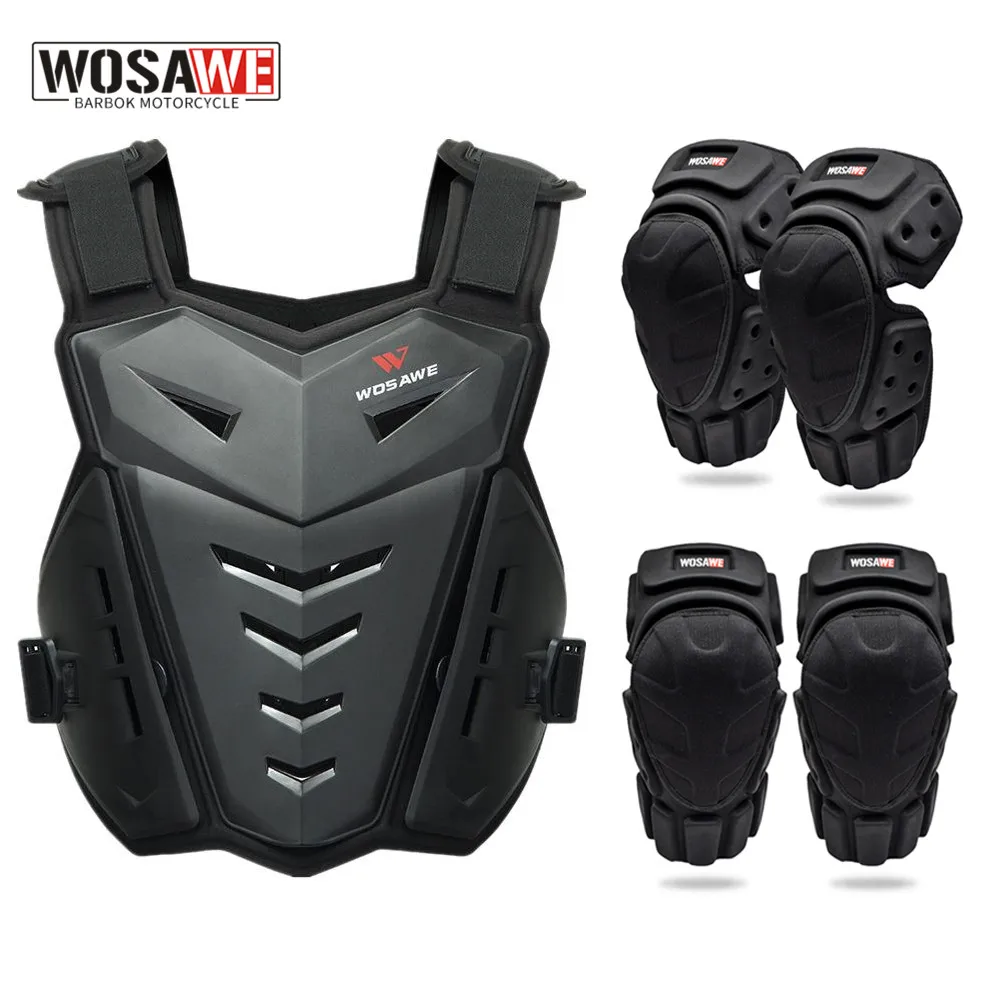 WOSAWE Adult MTB Motorcycle Armor Motocross Vest Jacket Back Chest Body Protector Off-Road Motorbike Protective Gear Armor Suit