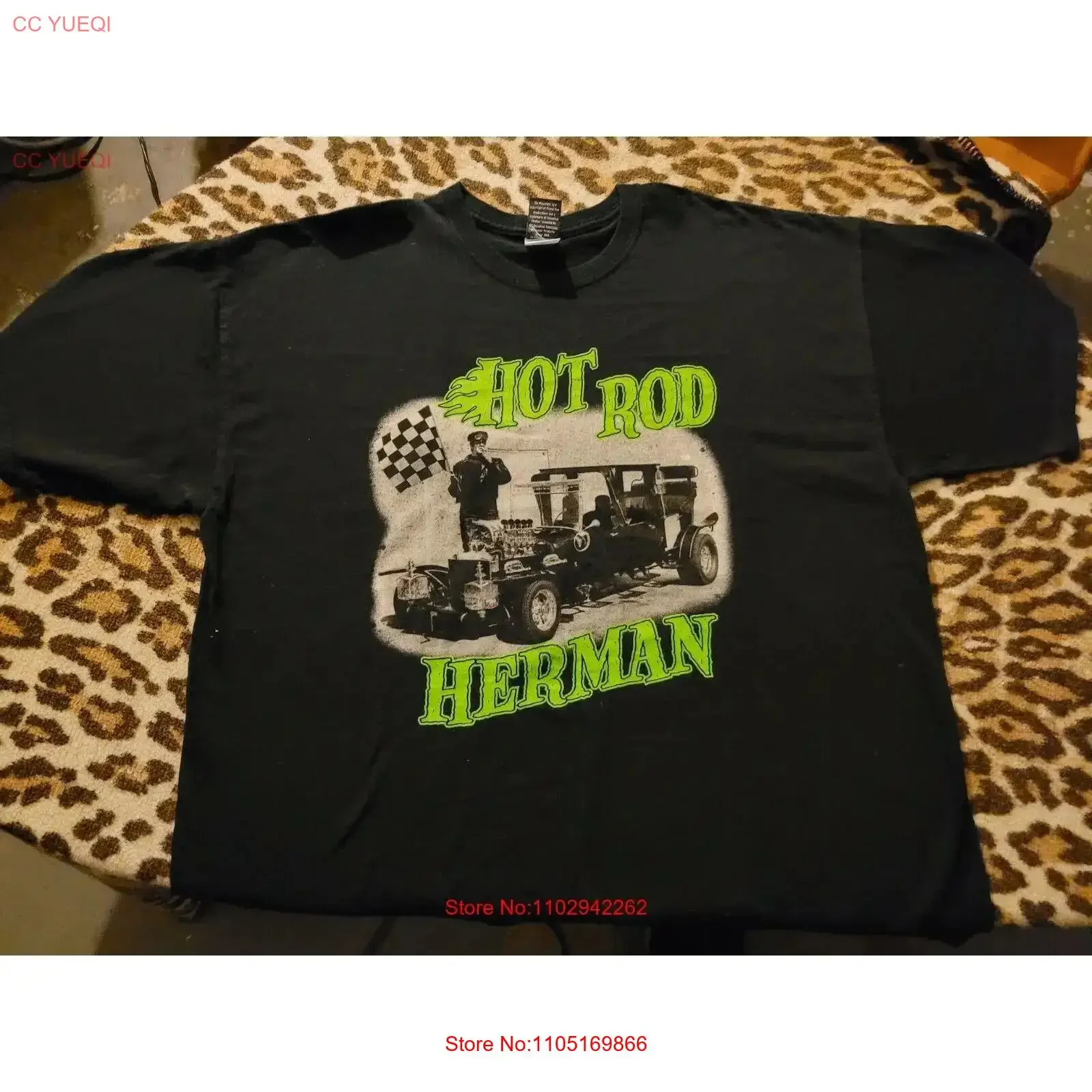 the MUNSTERS HERMAN HOT ROD RARE XXL TEE SHIRT OFFICIAL HORROR GOTHIC vintage Washed Casual fashion Comfortable streetwear