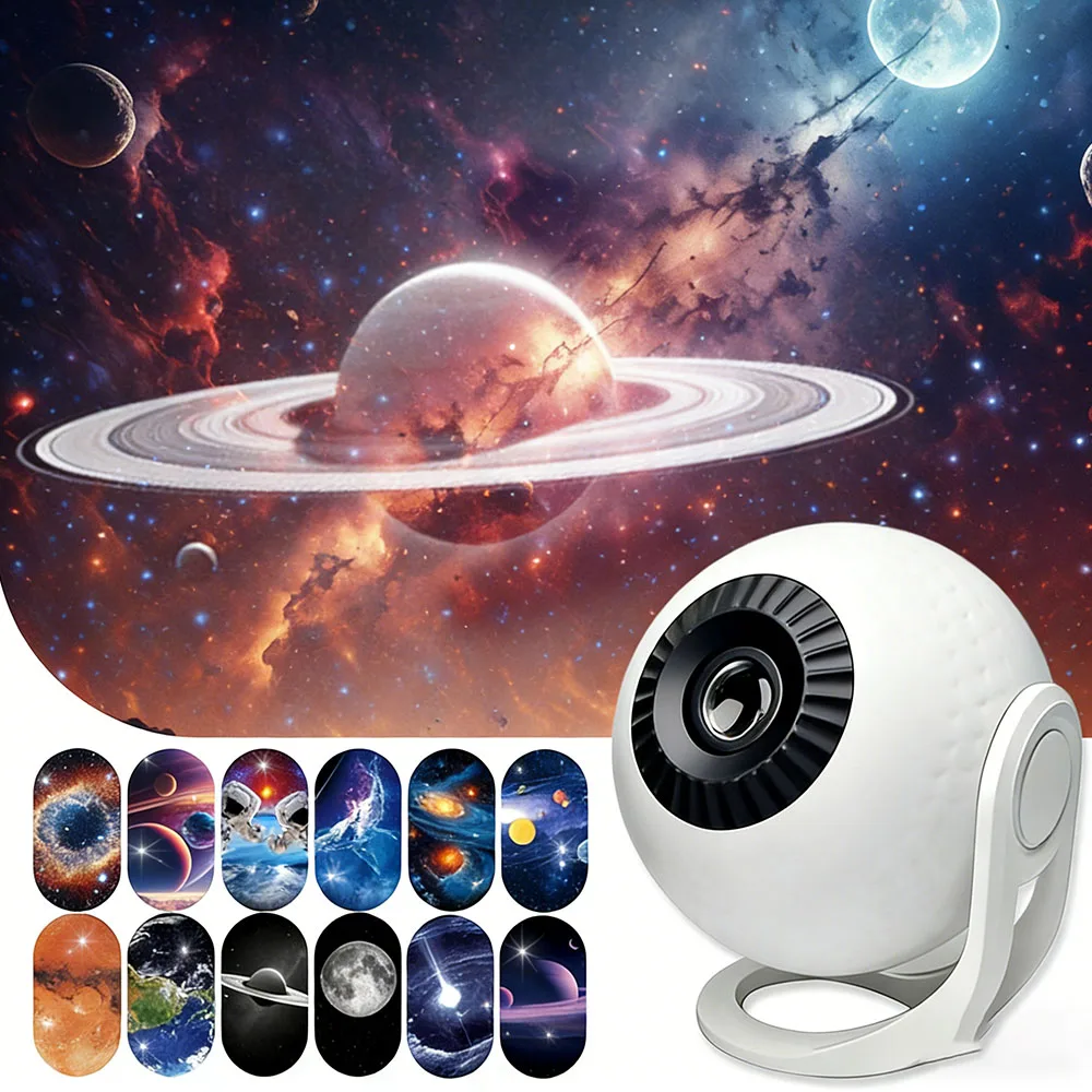 

Светодиодный проектор-галактика, 12-в-1 проектор звездного неба, ночник для потолка с эффектом Млечного Пути и таймером