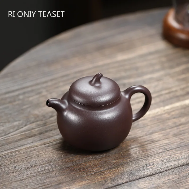 

180ml Chinese Yixing Purple Clay Teapot Kettle Master Handmade Tea Pot Beauty Tea Infuser Raw Ore Purple Zhu Mud Zisha Tea Set