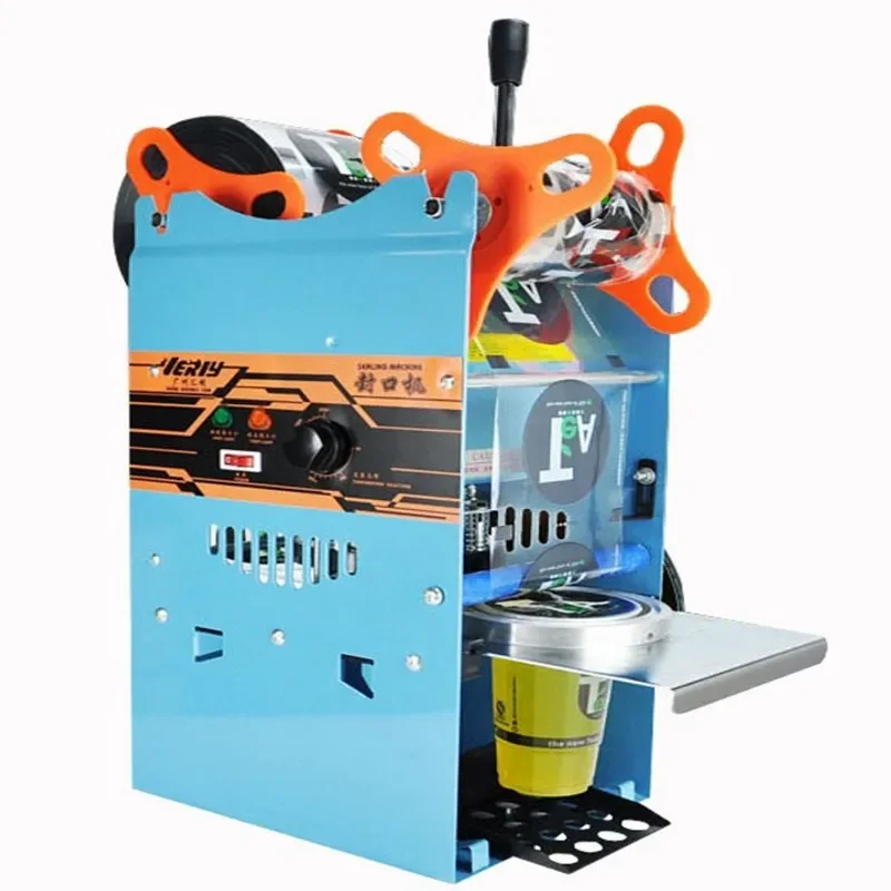 ใหม่เครื่องซีลอัตโนมัตินมถั่วเหลืองเครื่องดื่มร้อนชา Shop Commercial กระดาษถ้วยถ้วยพลาสติก Universal เครื่องซีลถ้วย