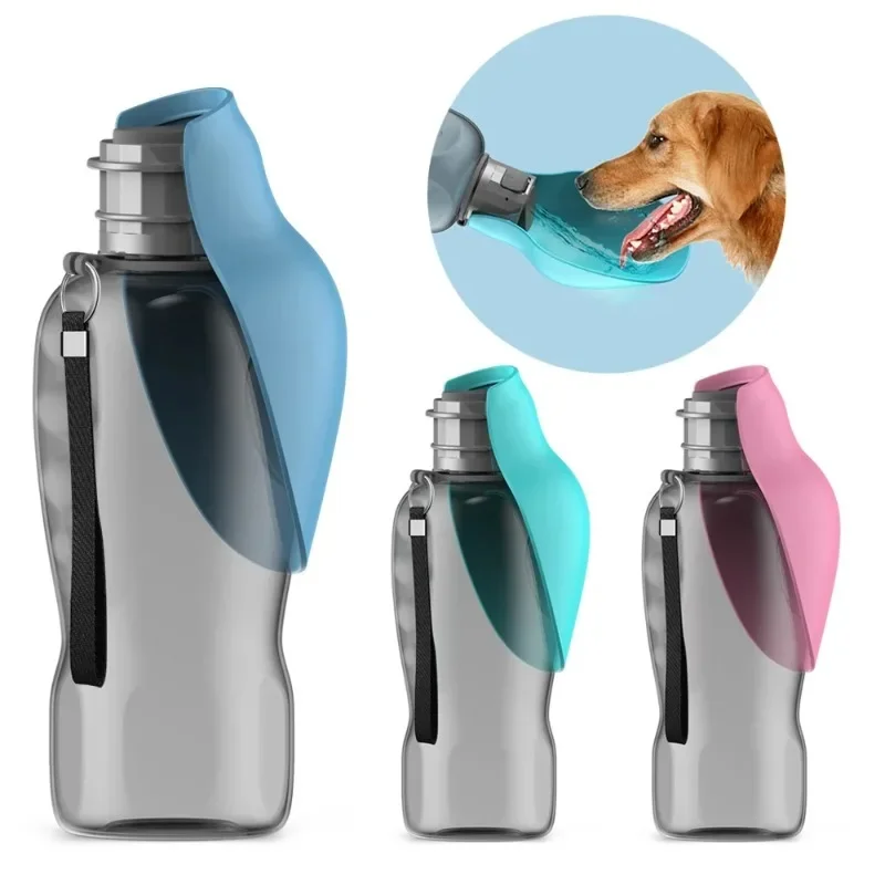 800ml Portable Dog Water Bottle For Big Dogs Pet Outdoor Travel Hiking Walking Foldable Drinking Bowl Golden Retriever Supplies