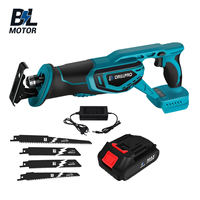 Drillpro Reciprocating Saw Brushless Motor Adjustable Speed 3000rpm Wood Metal Plastic Cutting Power Tool for 18V Battery