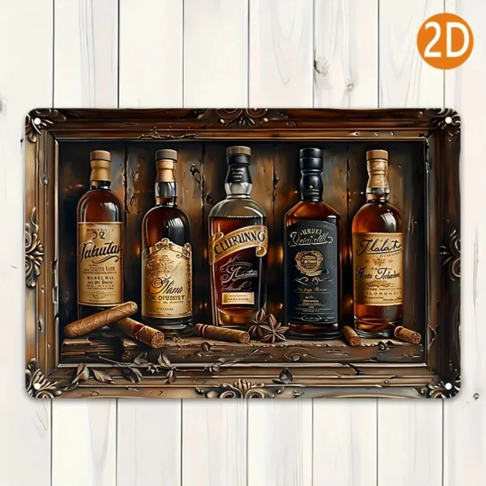 ديكور المنزل الويسكي – لافتة سيجار ألومنيوم مربعة الشكل من WhiskyCigarVibe |   استخدام المطاعم