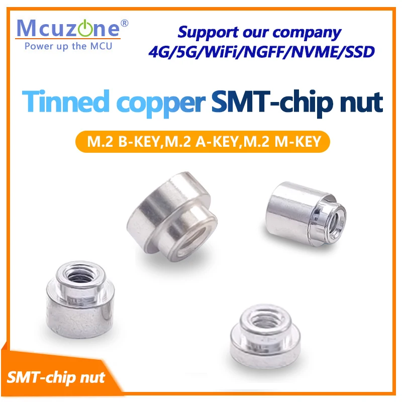 SMT-M2 SMD Nut ,Soldering Tin Circuit Board Surface Mount Stud PC, Support Spacing Through Hole Round Copper Post,5G