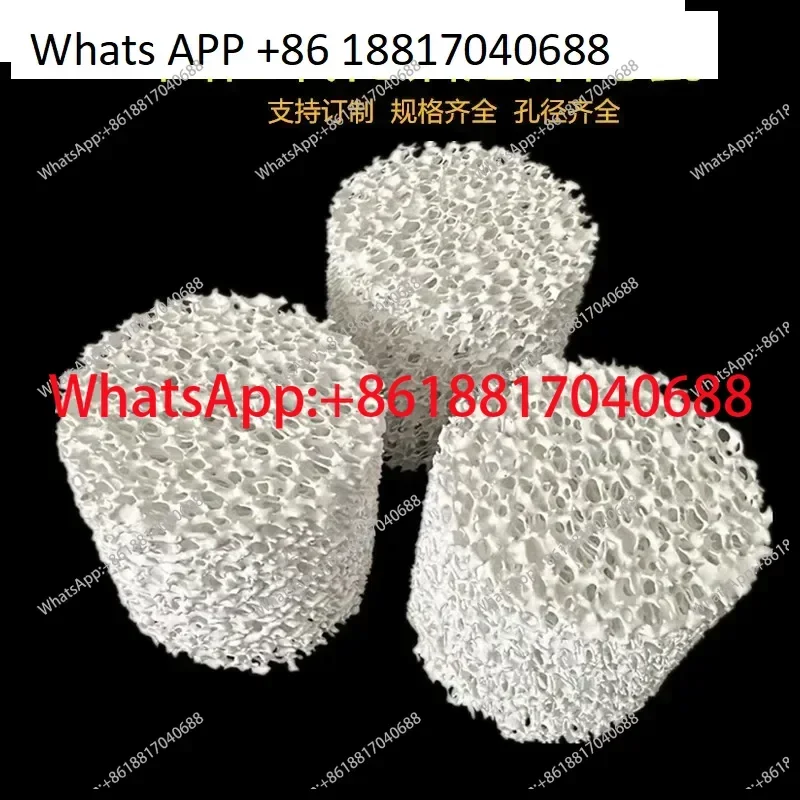 

Cylindrical alumina foam ceramic 30PI porous filter, high temperature resistant