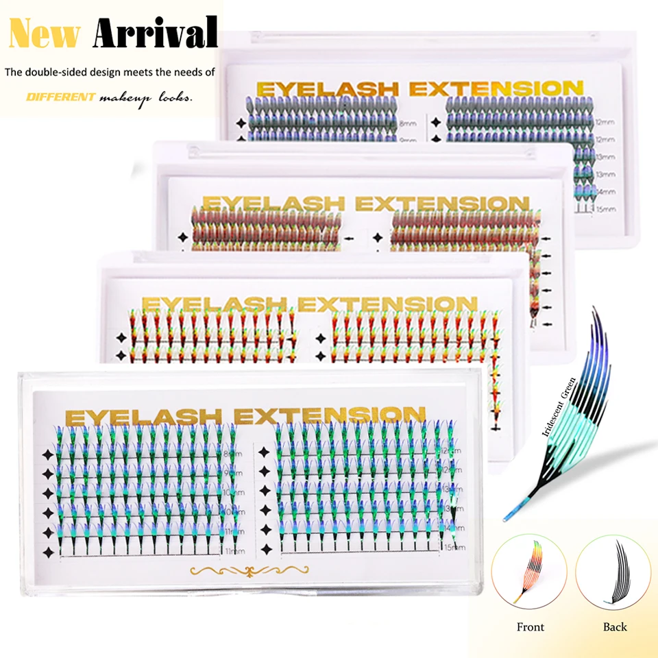 

AGUUD Aurora Anime Dual Sided Premade Fan Eyelash Extension Comic Spire Lashes Feather Shape Lashes For Makeup Christmas Cosplay