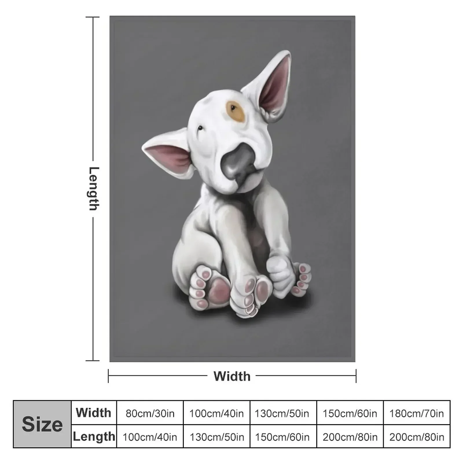 Bullterrier Puppy Throw Blanket couch cozy soft plush fuzzy picnic outdoor blanket