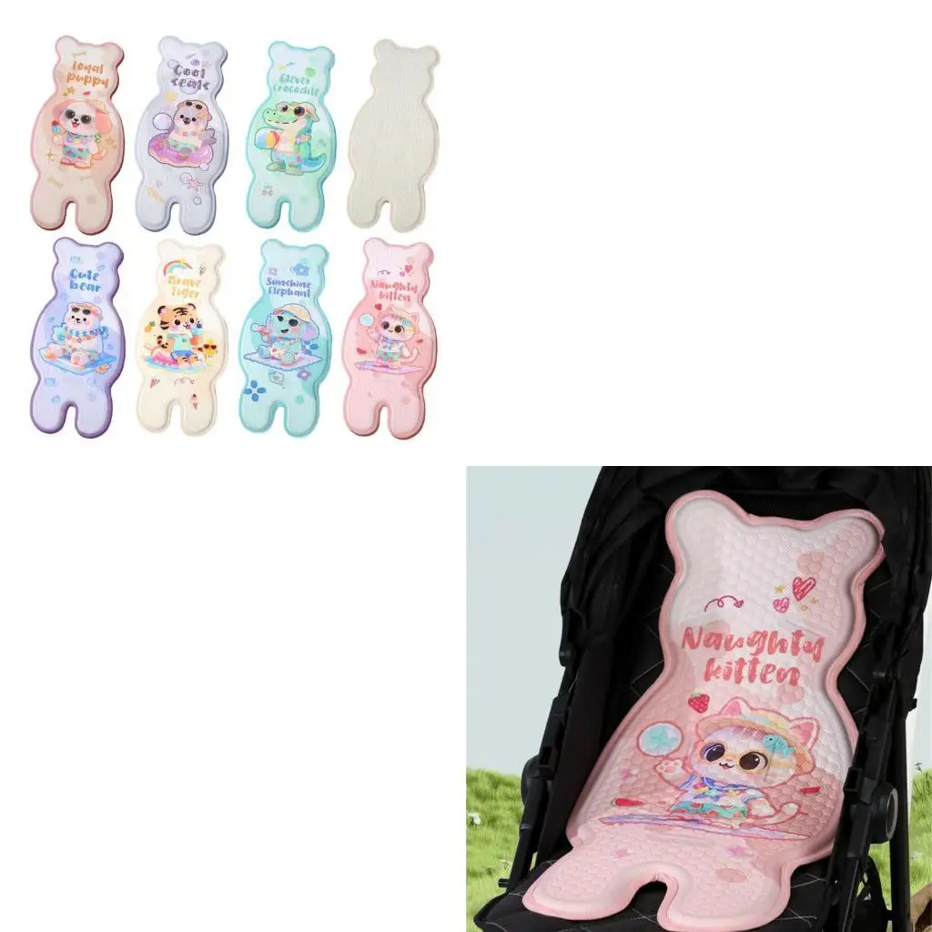 

Infant Strollers Cooling Pad TPE Fabric Nonslip Design Lovely Cartoon Sear Mat Lightweight Travel Essential
