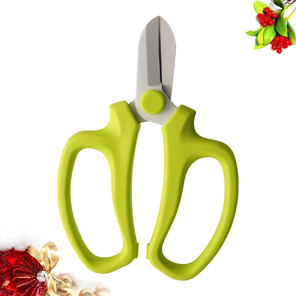 Plant Scissors Cut Flowers Multi-functional Shears Gardening Trimmer Kitchen Tool Green