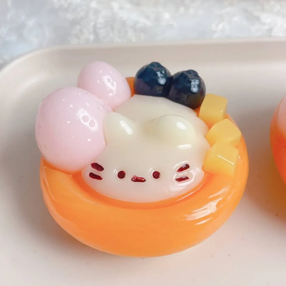 Taba Squishy Cute Kitten Egg Tart  Squeeze Toy - Soft Stress Relief Fidget Sensory Toys for Anxiety, Fun Gifts for Kids Adults