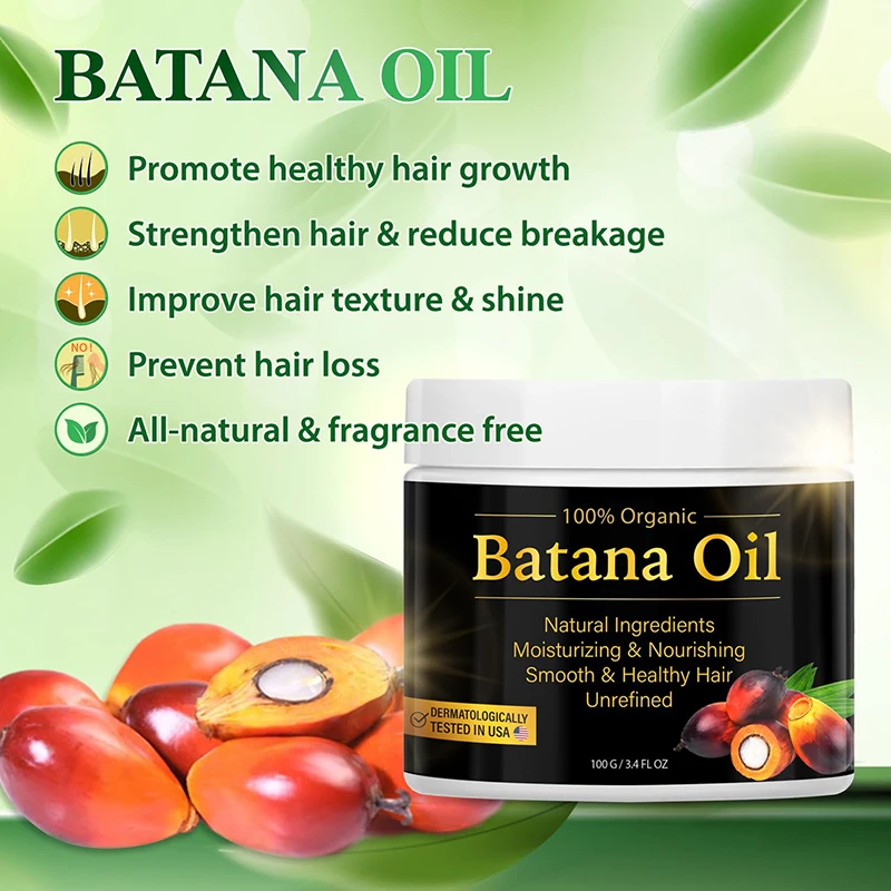 100% Raw Batana Oil for Hair Growth Organic Batana Oil Eliminates Split Ends for Men & Women Moisturize And Repair Hair New