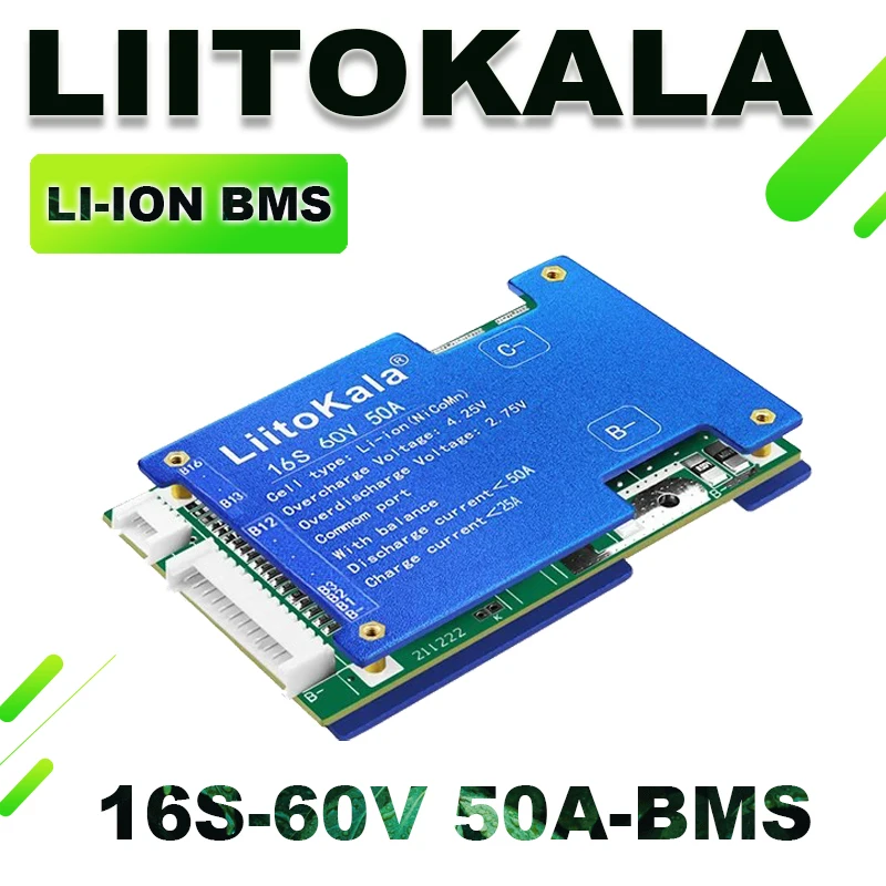LiitoKala BMS 10S/13S/16S/20S 36 فولت/48 فولت/60 فولت/72 فولت 30A شاحن بطارية ليثيوم أيون لوح حماية بطارية BMS مع وظيفة التوازن