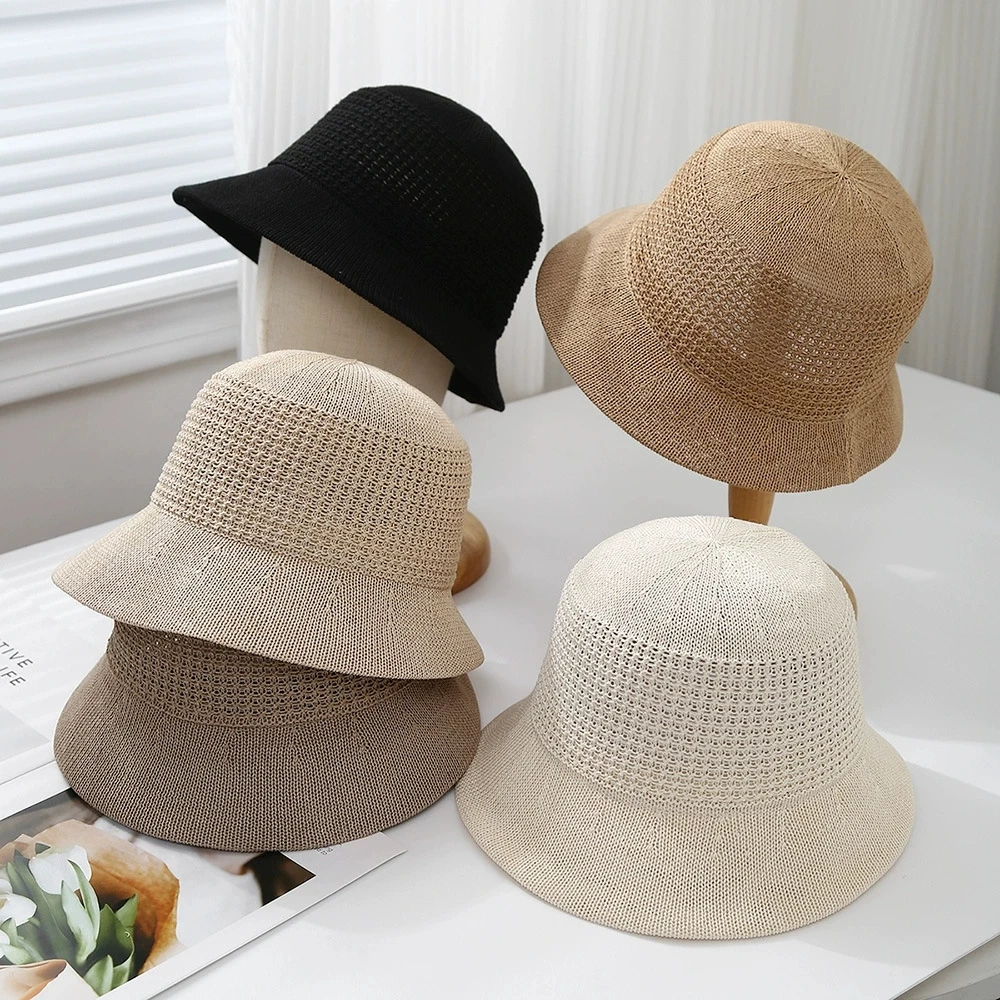 

Summer Breathable Linen Fisherman Hat for Women Solid Color Bucket Hat for Outdoor Sun Protection and Sun Shade Hats