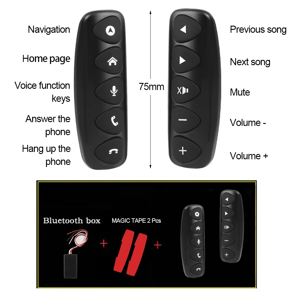 1Pair Wireless Car Steering Wheel Control Button 10 keys For Radio DVD GPS Multimedia Navigation Head Unit Remote Control