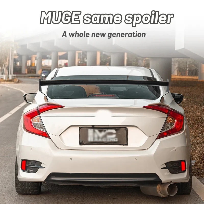 For Honda Civic 10th 2016-2019 Gen Sedan FC1 FC2 Racing Style New Adjustable MUGEN JDM Rear Trunk Lid Spoiler Car Accessories