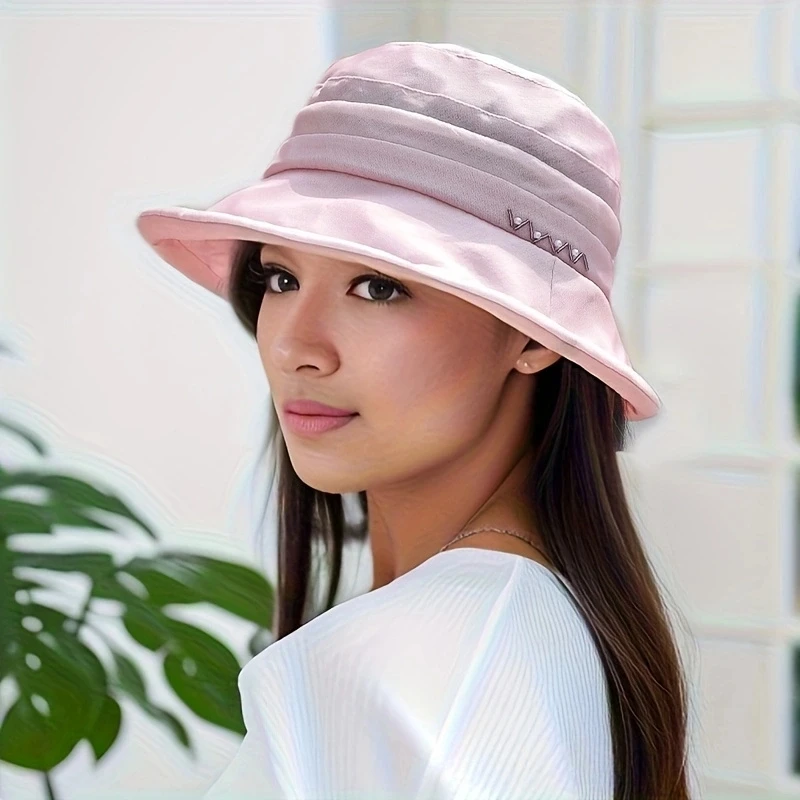 High end silk fisherman hat for women, summer sun protection hat for women, UV protection hat for women, new sun hat for women