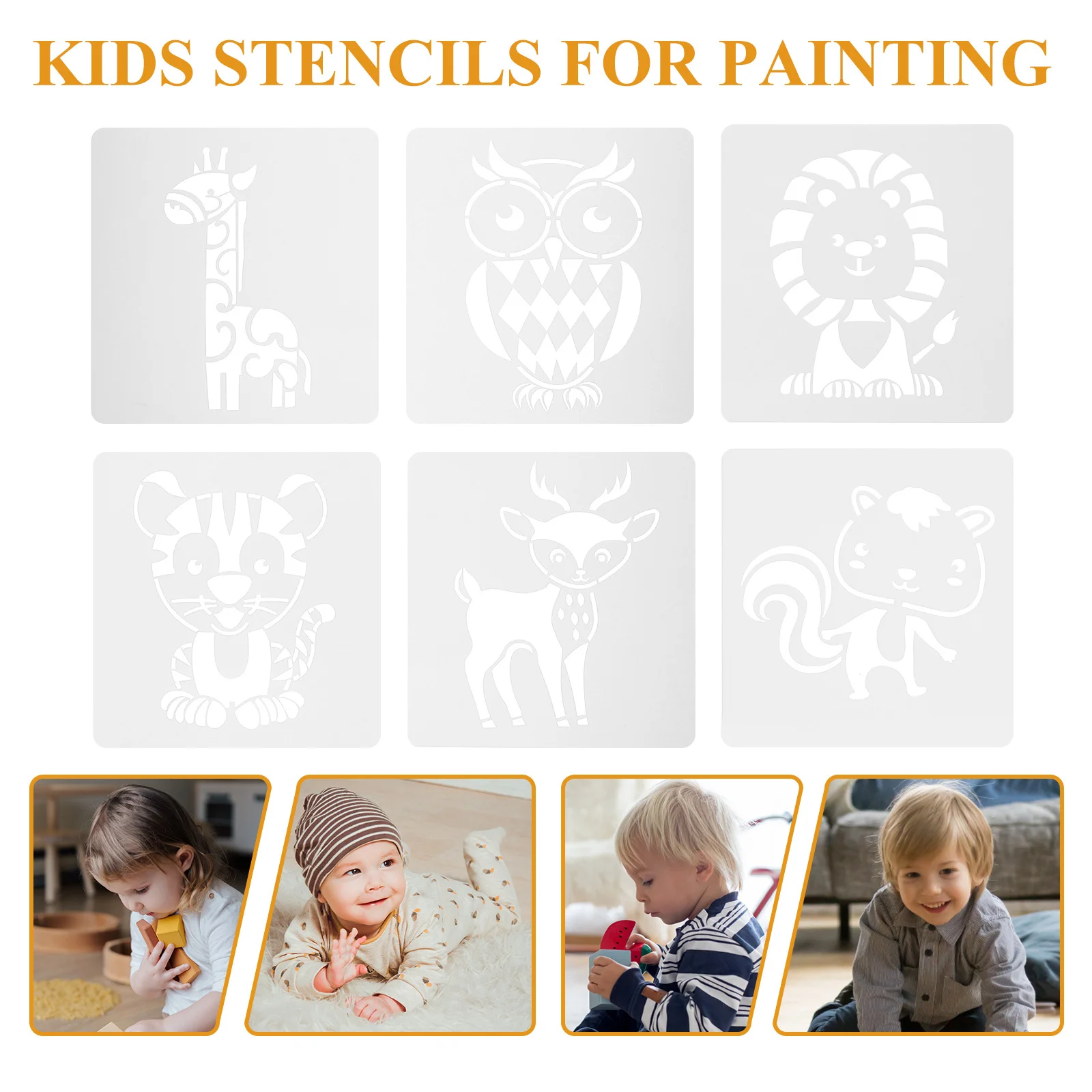 

16Pcs Kids Painting Stencils Animals Drawing Templates Durable Pet Material Crafting Tools for DIY Drawing Painting Art