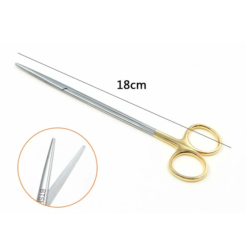 Ophthalmic stainless steel gold handle surgical scissors cosmetic plastic surgery instrument double eyelid tool 12.5/14.16cm