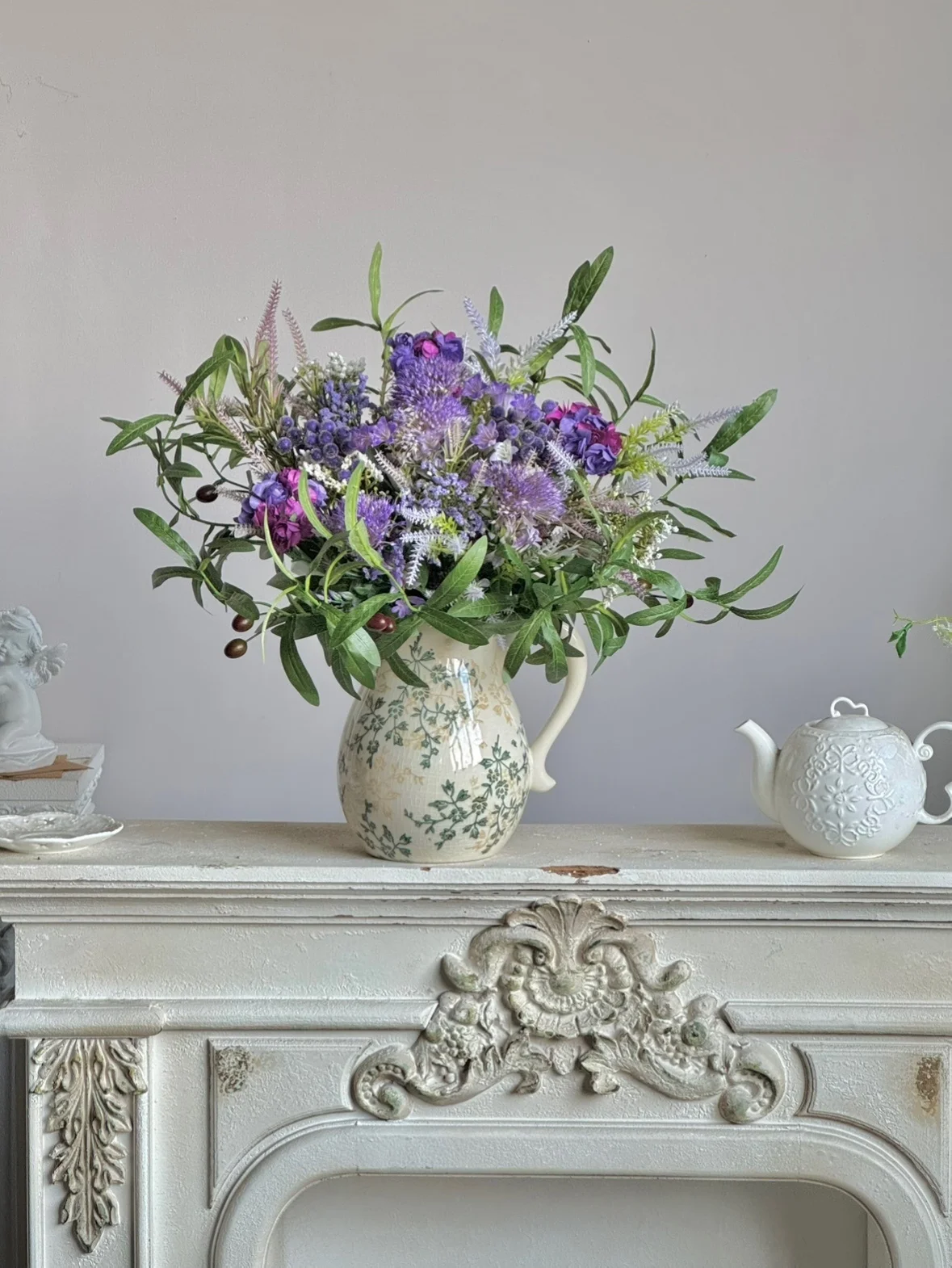 

Маленький букет искусственных цветов для стола, пучок фиолетовых искусственных цветов для домашнего декора, портативный букет из смешанных цветов для украшения интерьера