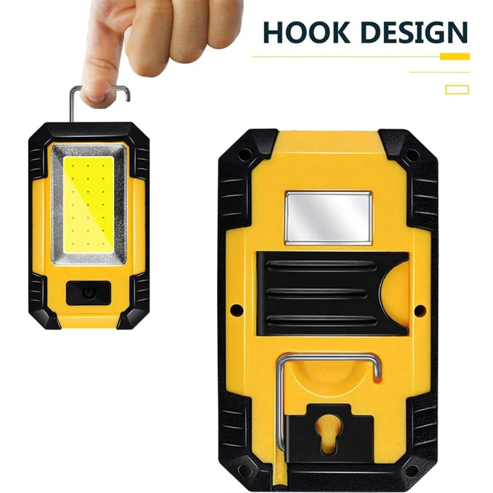 Luz de trabajo Led COB recargable por USB, linterna magnética portátil para exteriores, Camping, pesca, lámpara de búsqueda de emergencia