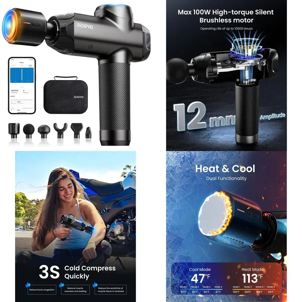 

Массажный пистолет для глубокого воздействия на ткани с функцией нагрева/охлаждения, подходит для HSA, идеально подходит в качестве подарка на День святого Валентина или день рождения, перкуссионный массажер для мышц с амплитудой 12 мм.