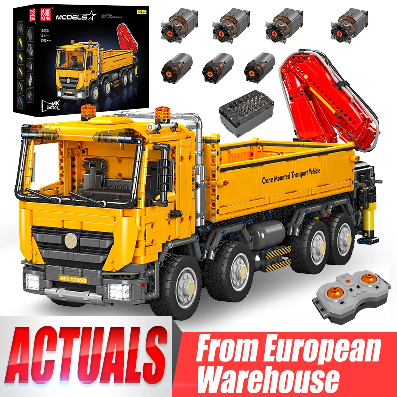 Mould King 17050 Technical Car Building Block Remote Control Self-Loading Crane Model Assembly Truck Brick Kids Christmas Gifts