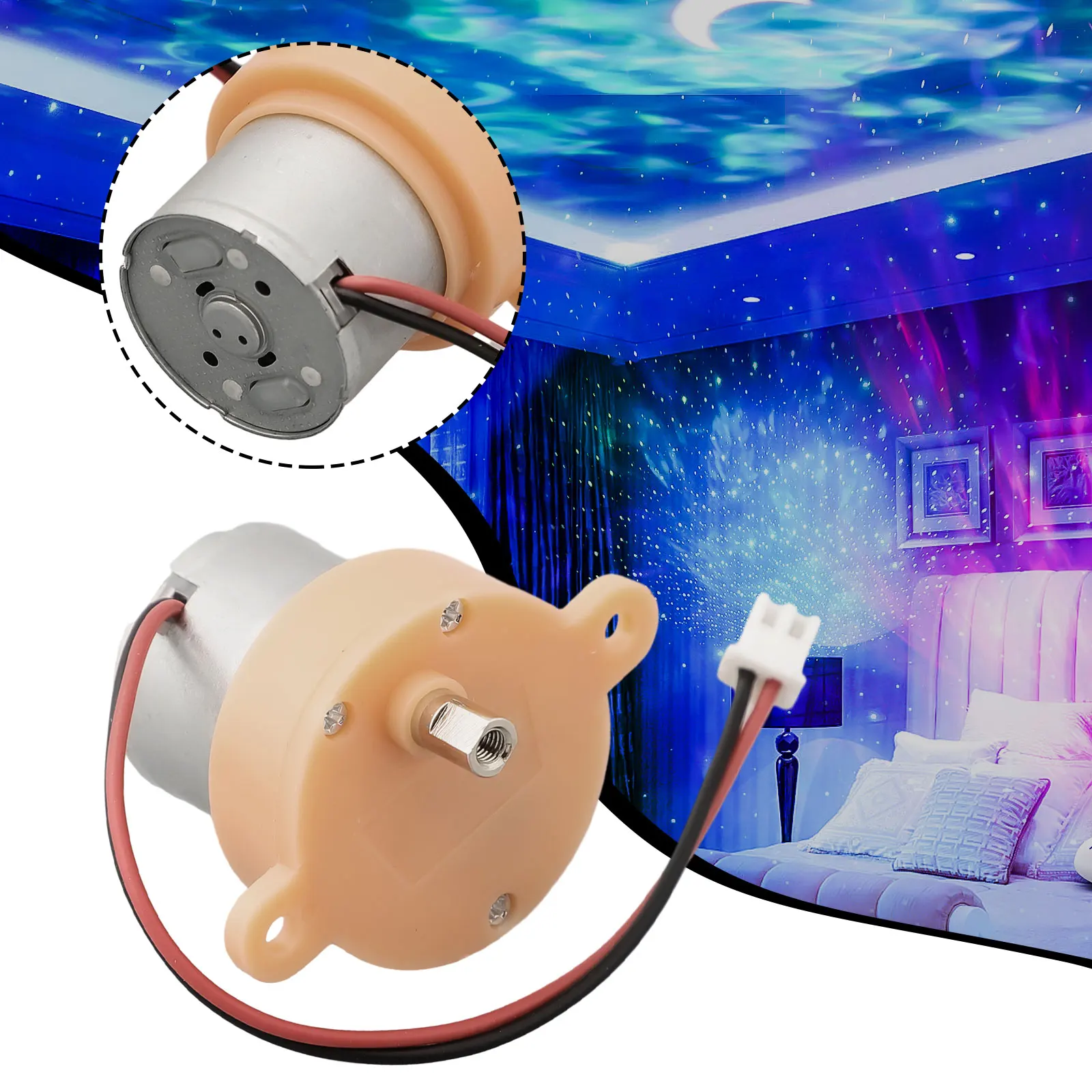 DC5V 3rpm 32mm Brushed Gear Motor for Starry Lamp Projection Lamp Toy and Handicraft Mechanical Integration Tasks