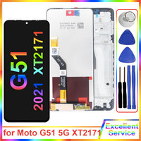 6.5'' LCD for Motorola Moto G51 5G XT2171-1 LCD Display Touch Screen Assembly for Moto G51 5G XT2171 LCD Replacement With Frame