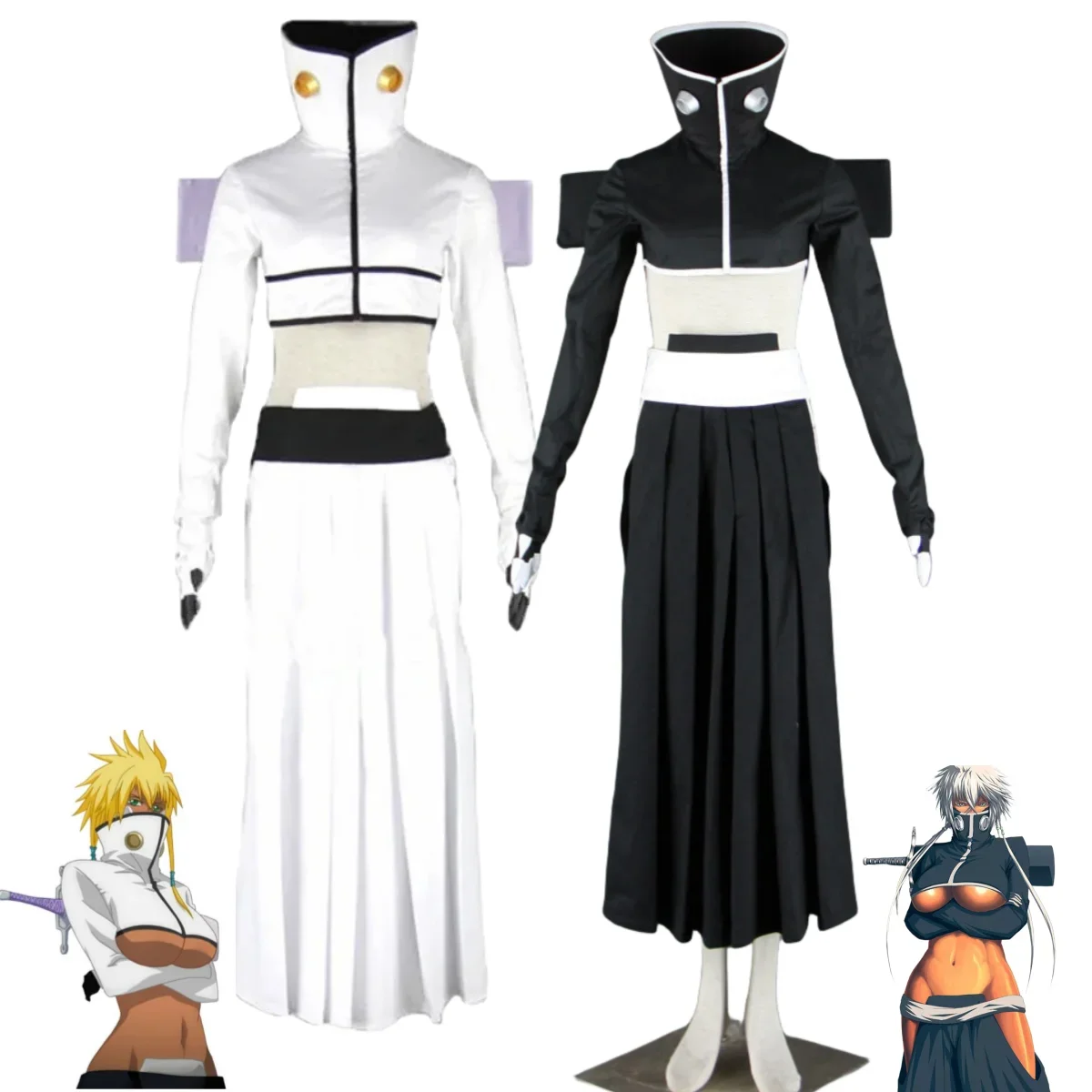 

Anime BLEACH Tear Halibel Cosplay Costume Espada NO.3 Black White Combat Uniform Full Set Woman Sexy Halloween Christmas Suit