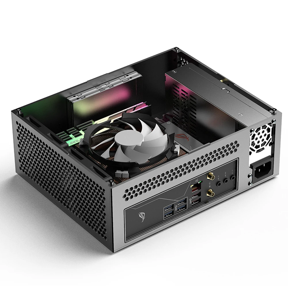 Lzmod 4L mini A24-V3 dual-slot single-display chassis double-sided chamfer 1u power supply itx