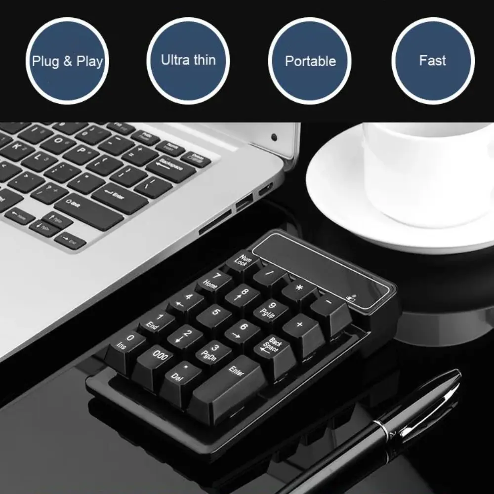 2.4GHz Wireless Wired Keyboard Bluetooth Floating Key USB Numeric Keypad Numpad Receiver Accounting Laptop PC 19 Keys Number Pad